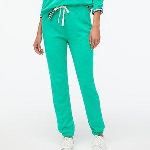 NWT!!! J. Crew Cotton terry jogger pant, color summer green and size M